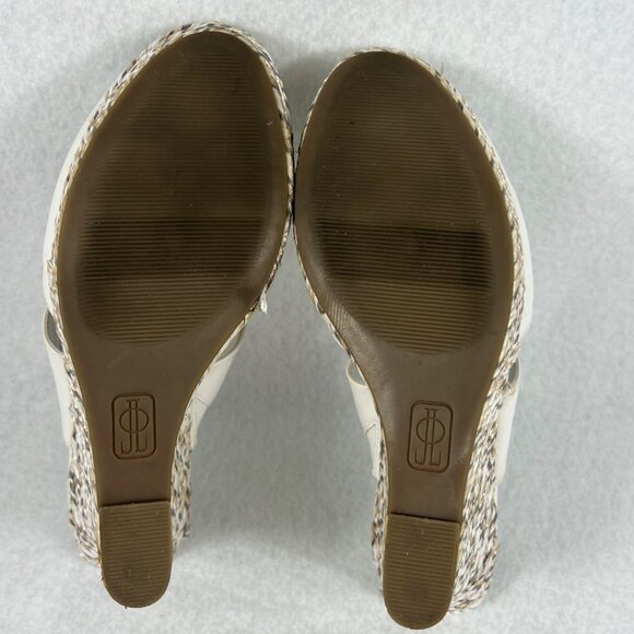 Jennifer Lopez White Open-Toe Wedge Sandals w/ Braided Platform Womens Sz 10 - Picture 14 of 16